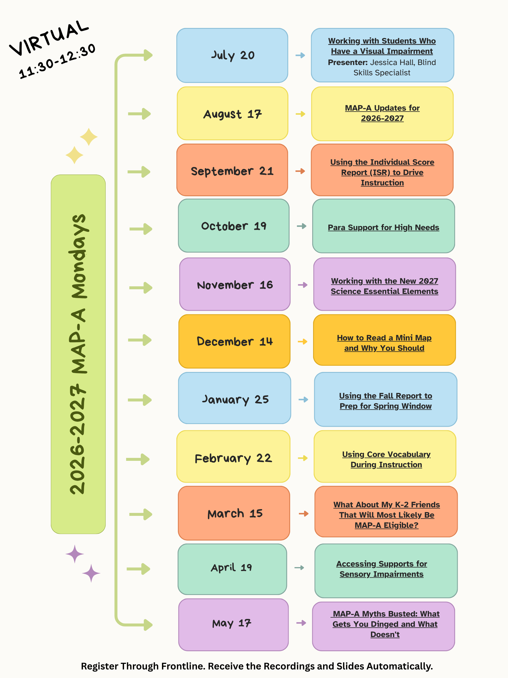 2026-2027 MAP-A Mondays flyer