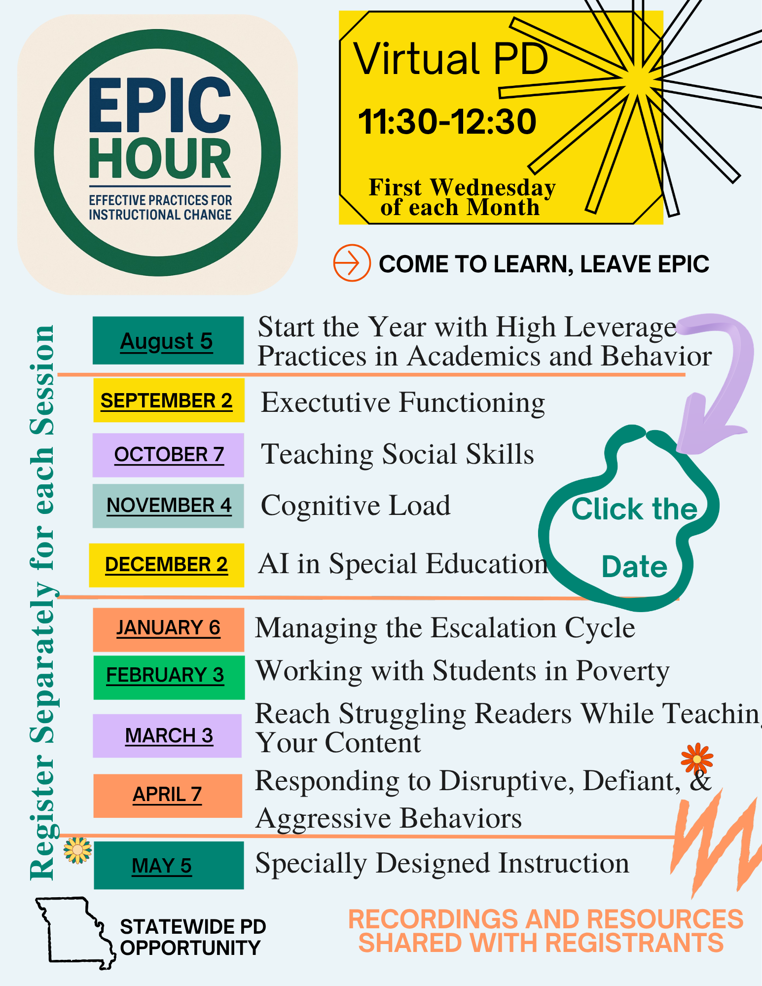 2026-2027 E.P.I.C. Hour Flyer