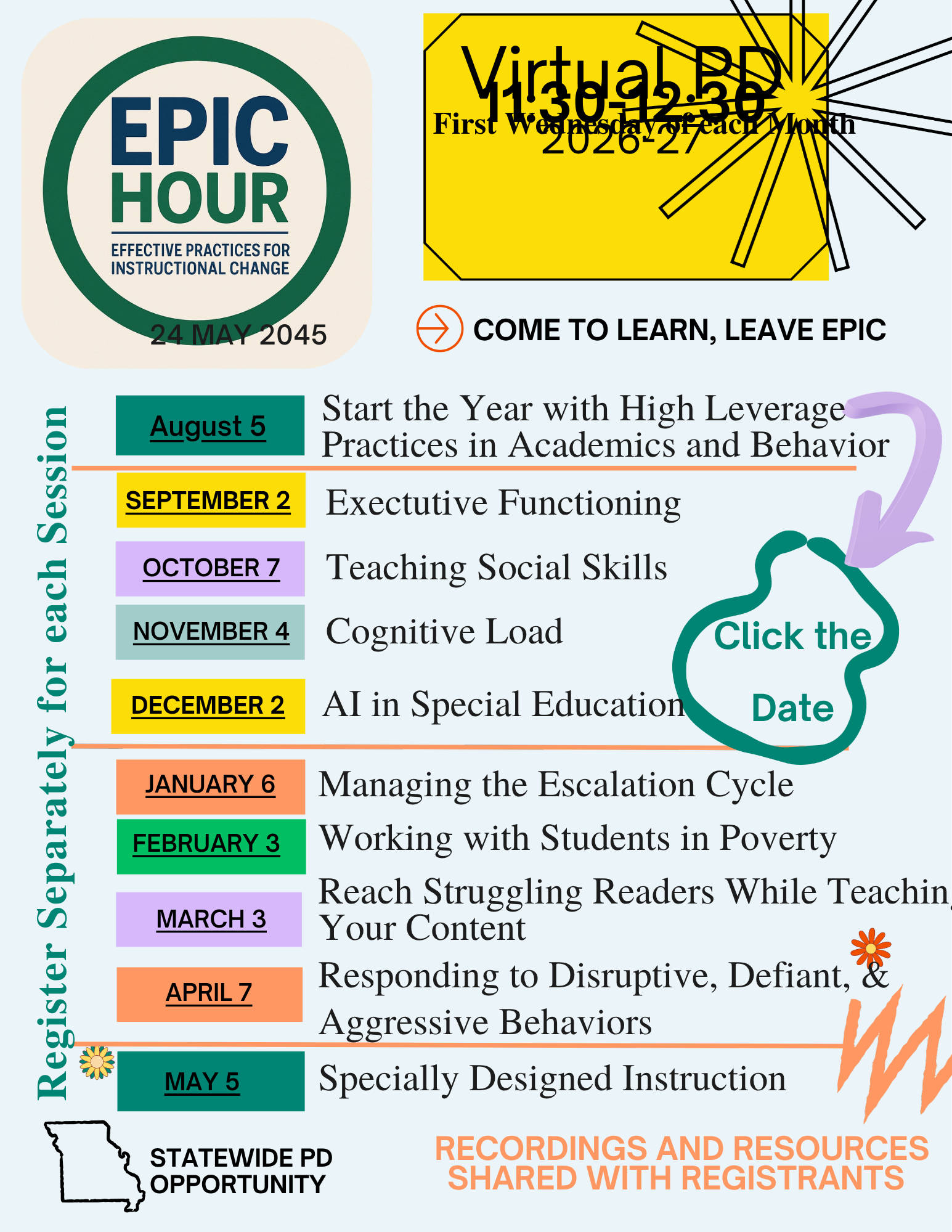 2026-2027 E.P.I.C. Hour Flyer