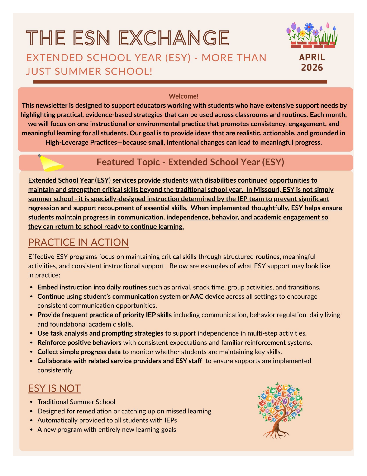 ESN Monthly Newsletter